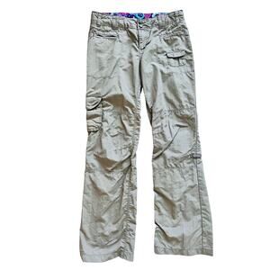 REI Girls Hiking Pants Nylon Pockets Lightweight Grey M 10-12 Outdoor Snap Front